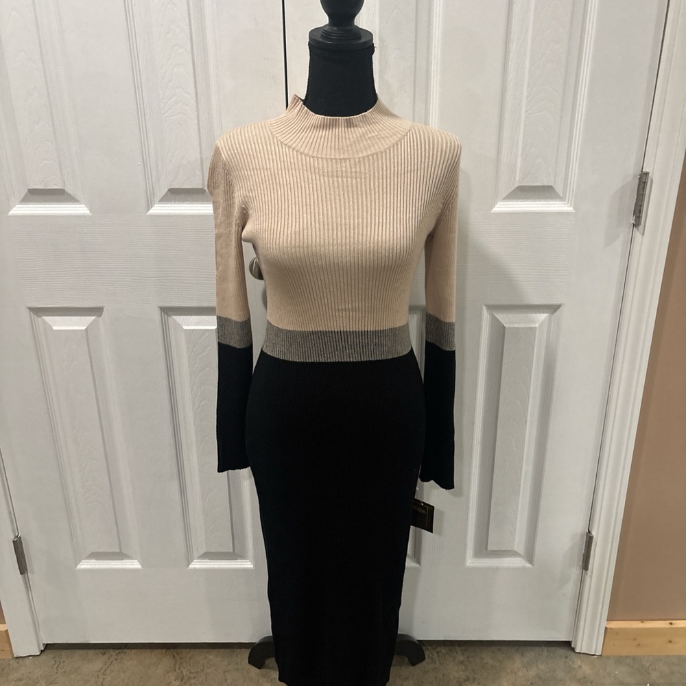 MELONIE Colorblock Ribbed Knit Dress
SIZE S